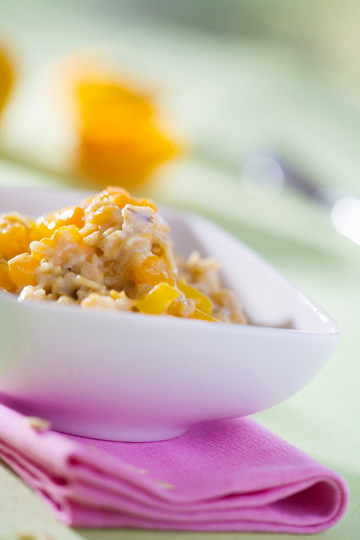 Müsli mit Joghurt, Honig und Mandarinen