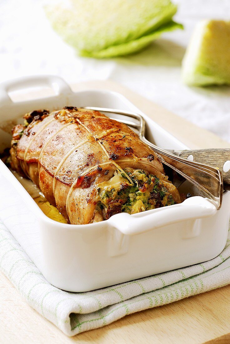 Stuffed roast rabbit