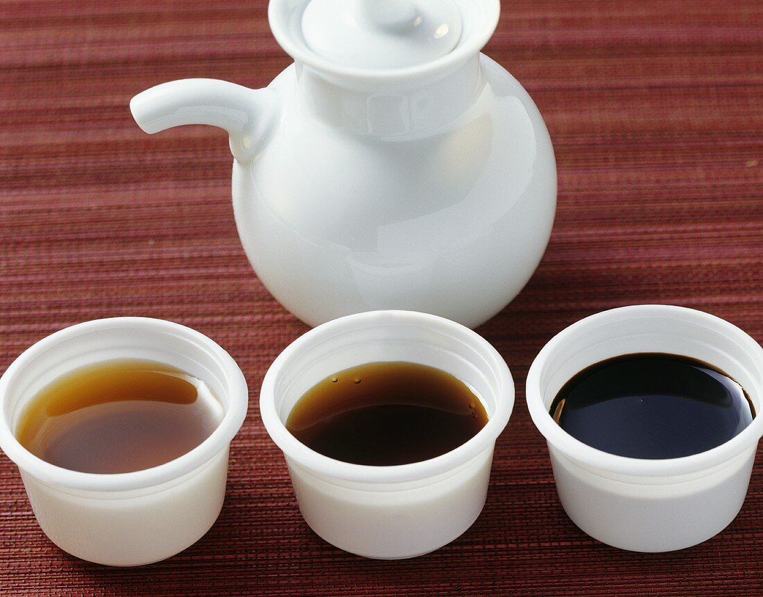 Three different soy sauces