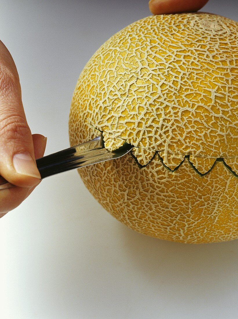Schnitzen einer Melone