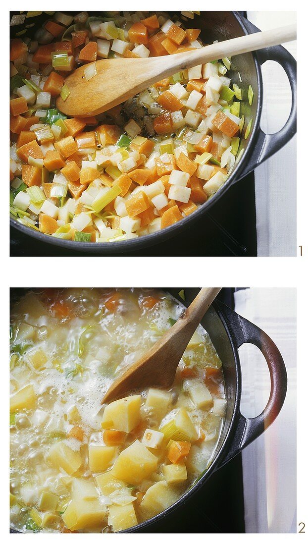 Making bouillon potatoes