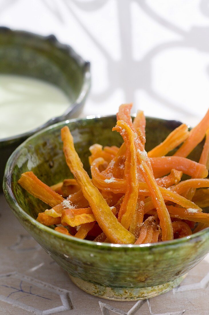 Dried wasabi carrots with wasabi coconut sauce (Morocco)