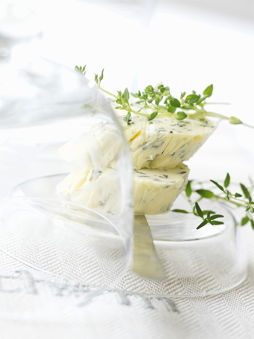 Thyme butter, sliced