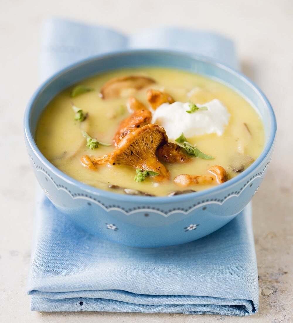 Potato soup with mushrooms