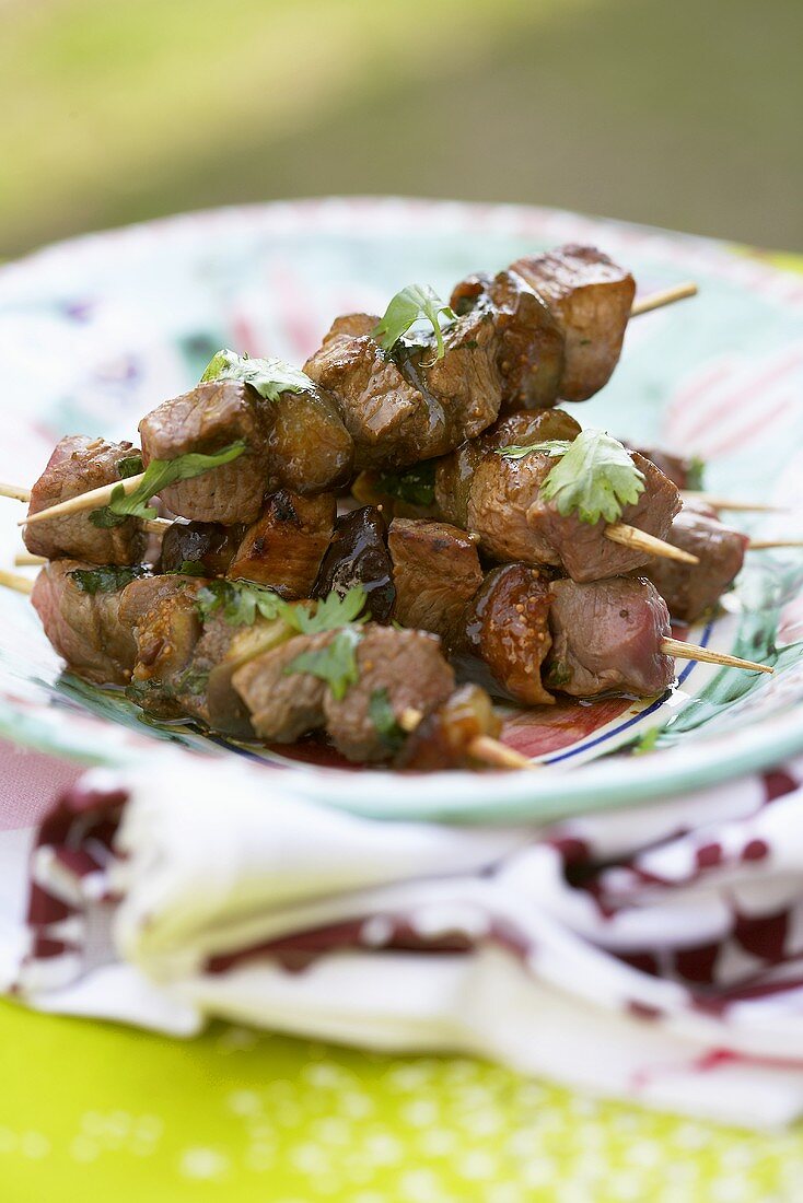 Lamb and fig kebabs with coriander