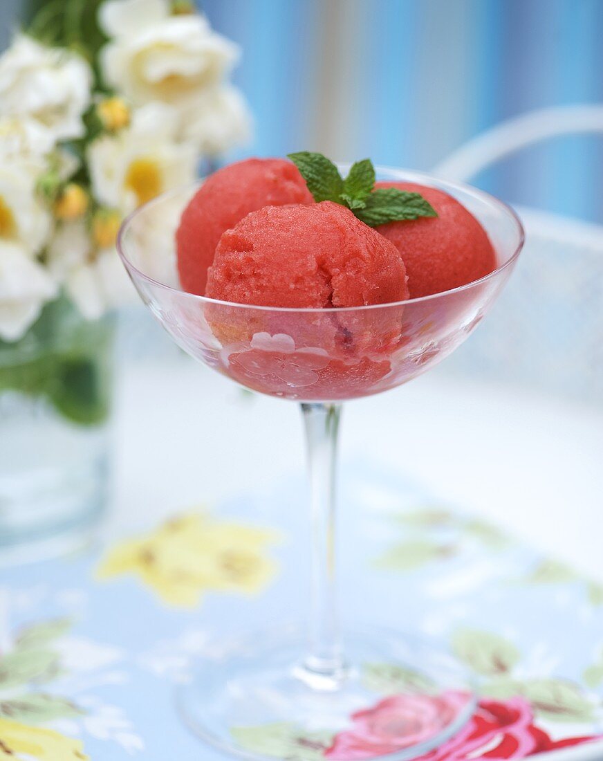 Strawberry vodka sorbet