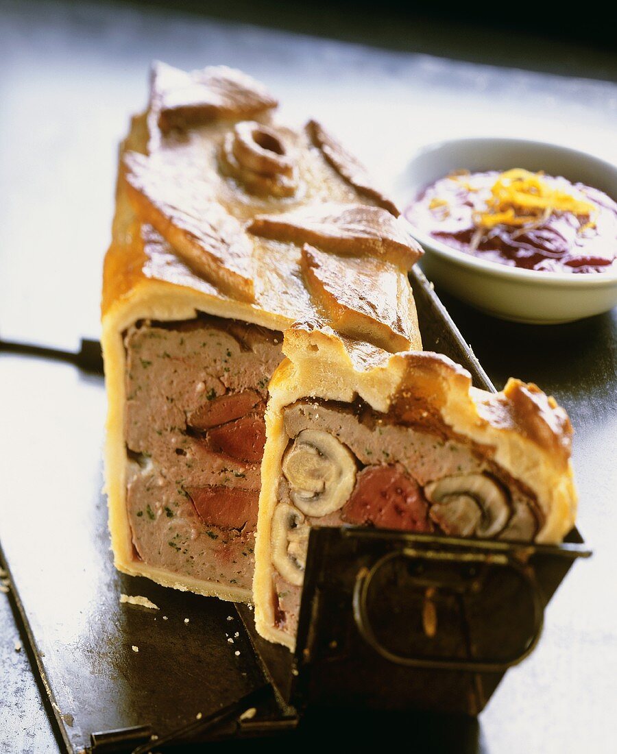 Venison pie in a pie tin