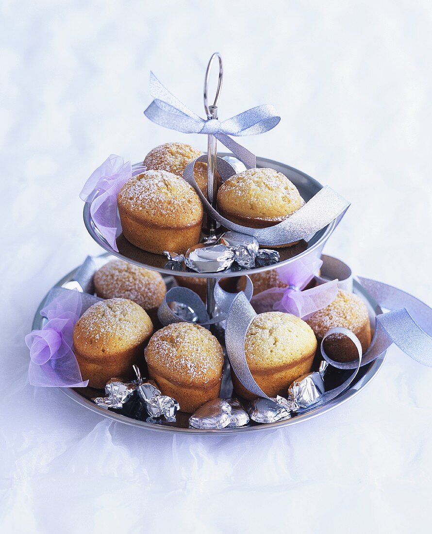 Friands on a tiered stand