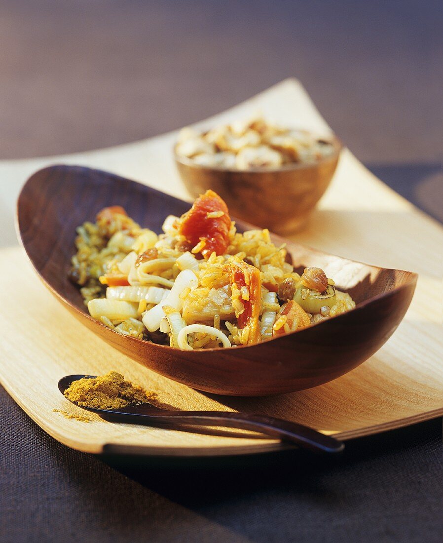 Reis-Curry mit Gemüse und Sultaninen
