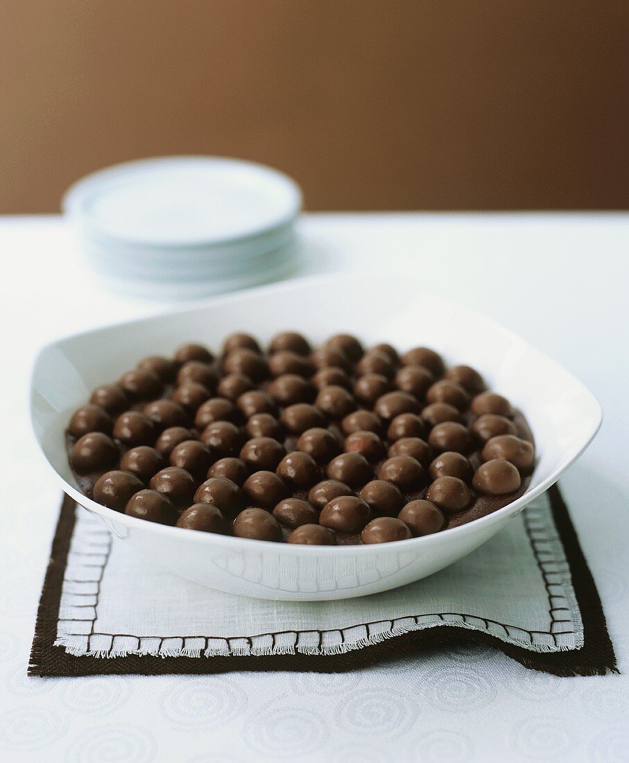 Mousse au chocolat with chocolate balls