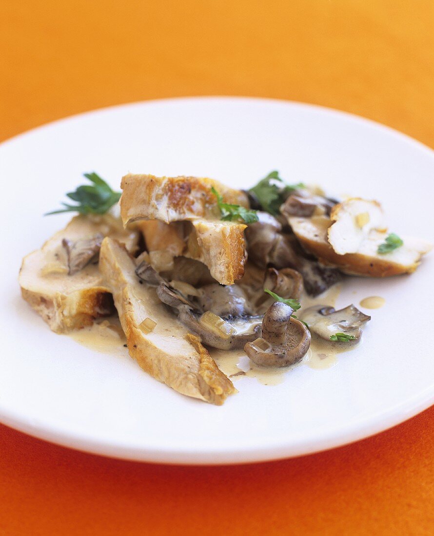 Chicken breast with mushroom and sherry sauce