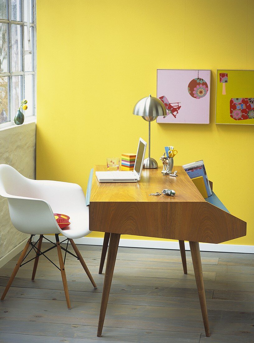 Renovated desk in modern home office