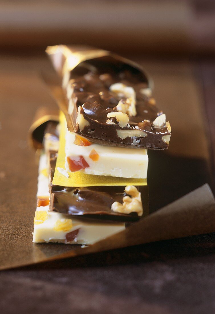 Chocolate with dried fruit and nuts