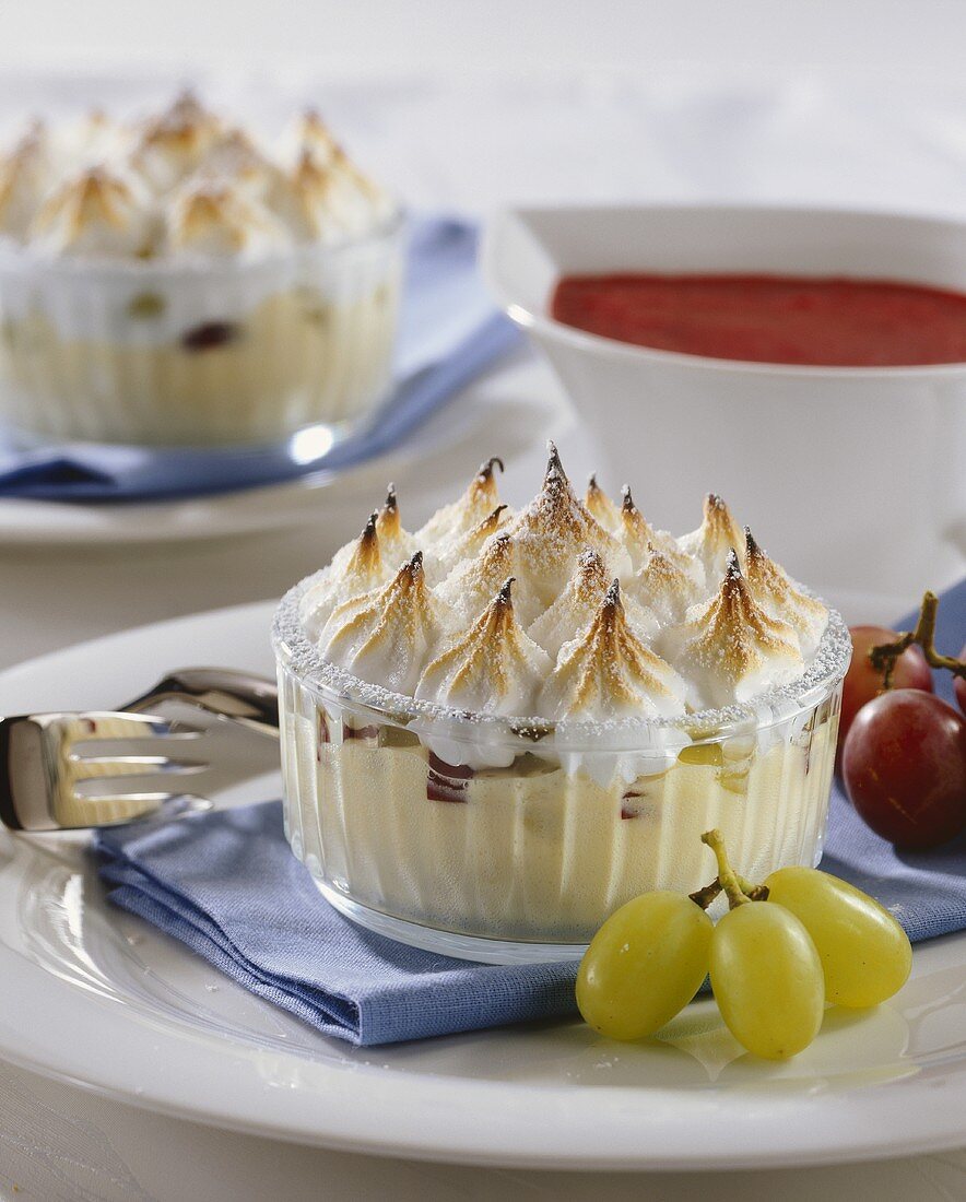 Wine cream with meringue topping