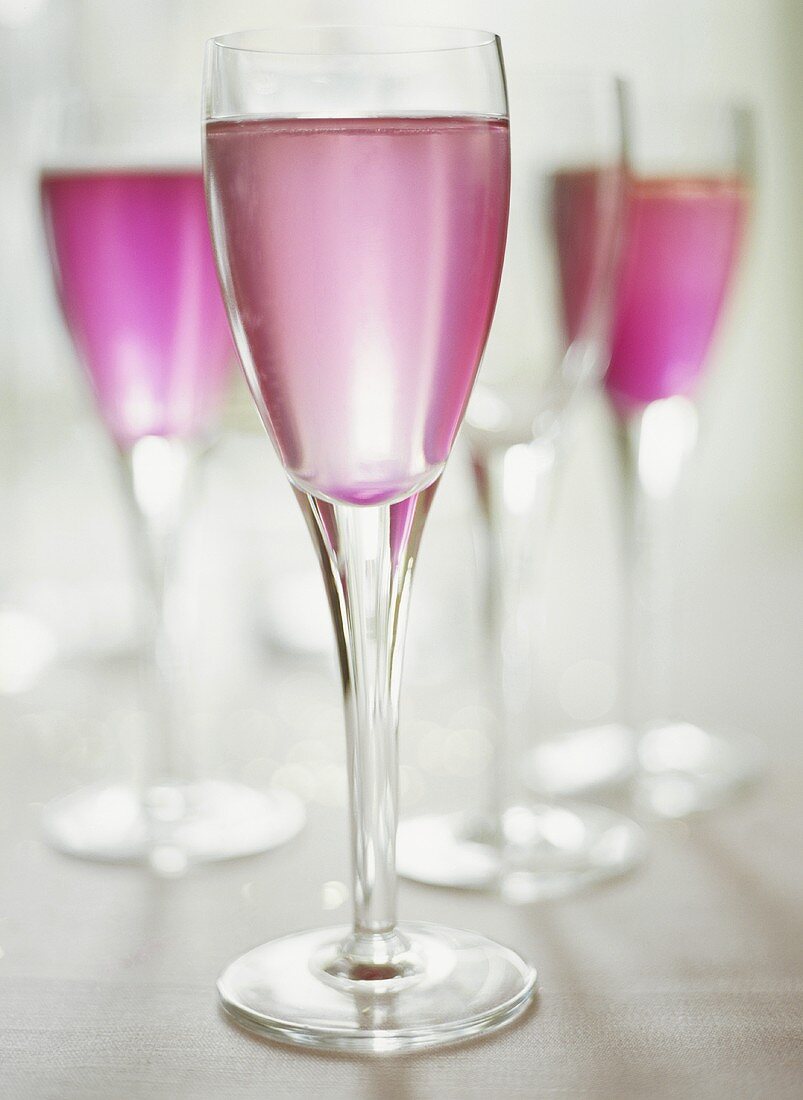 Champagne with lavender syrup