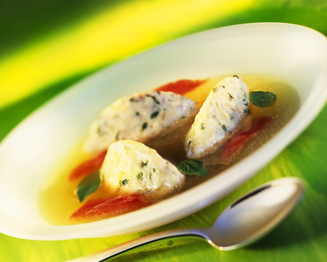 Soup with barley dumplings