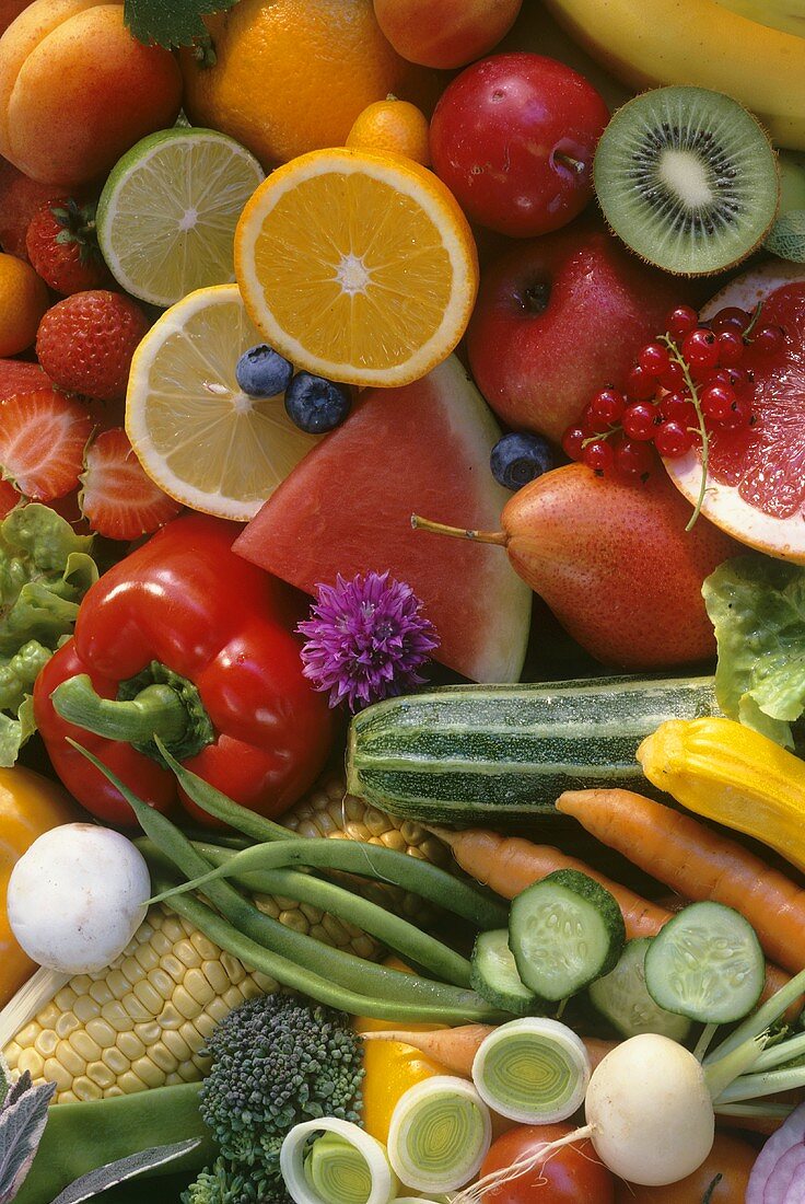 Still life with fruit and vegetables