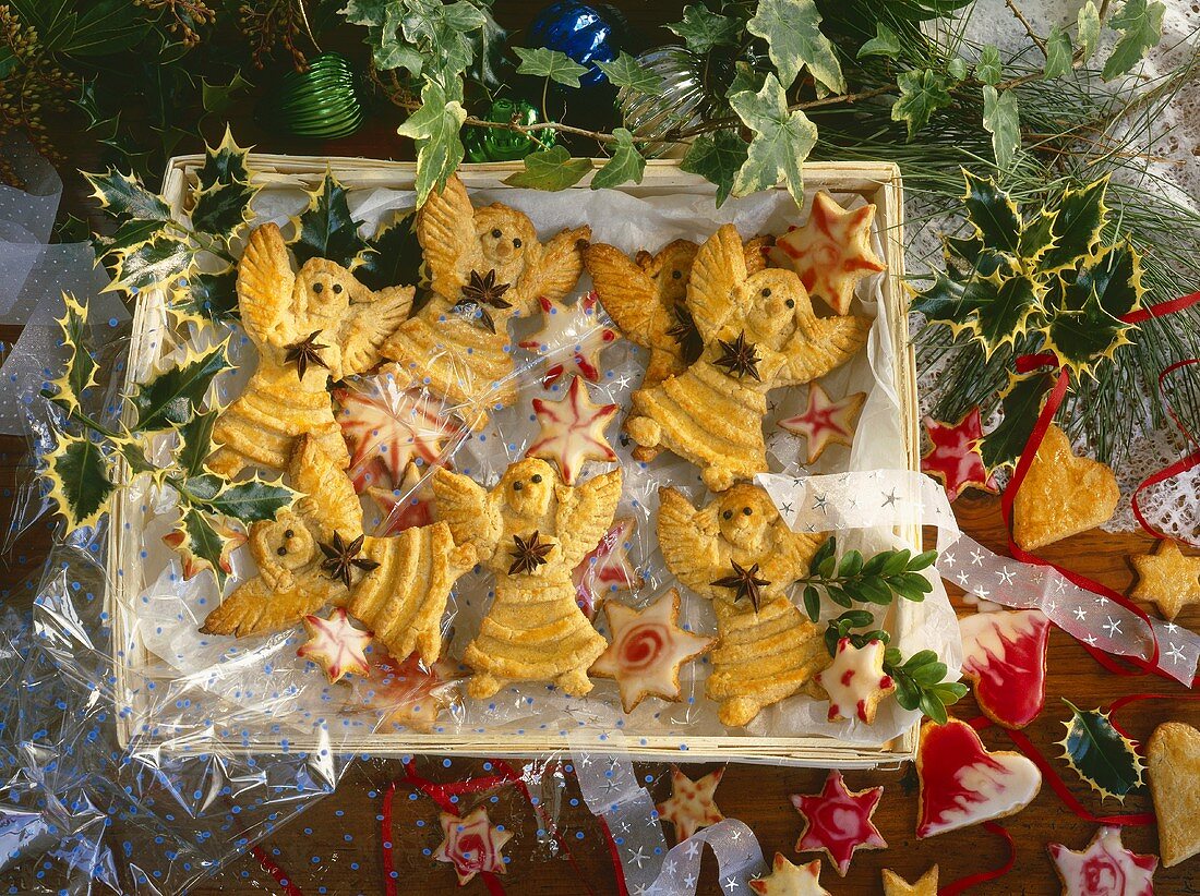 Christmas biscuits: angels, stars, hearts