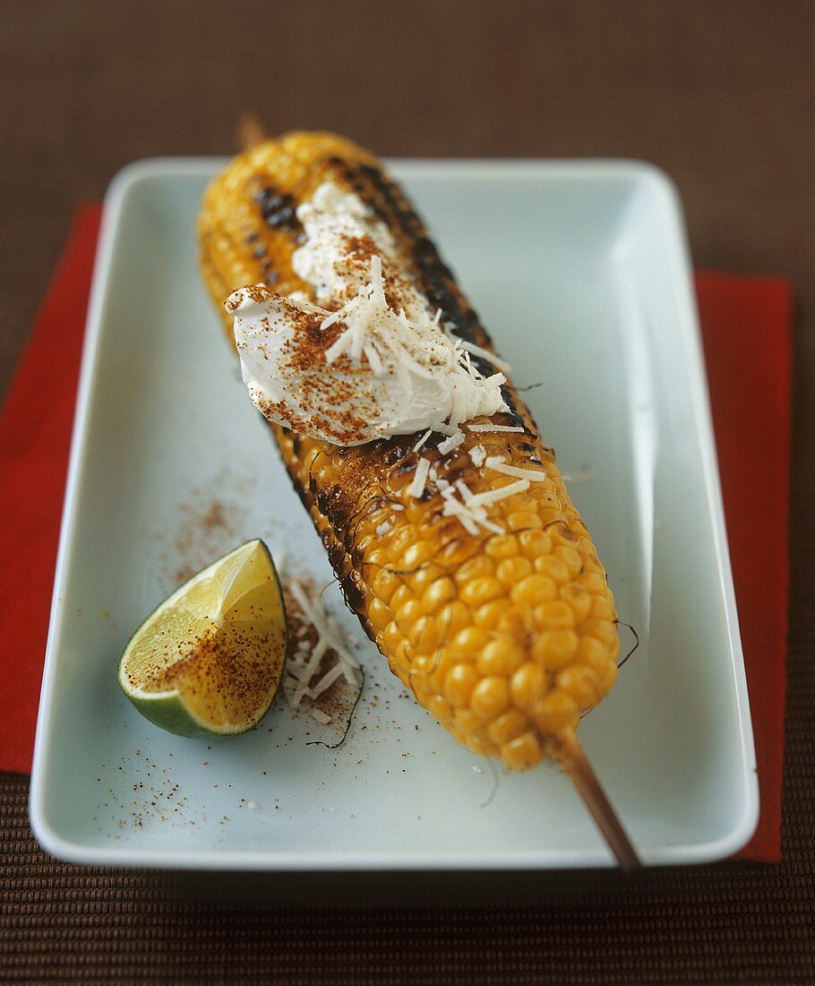 Grilled corn on the cob