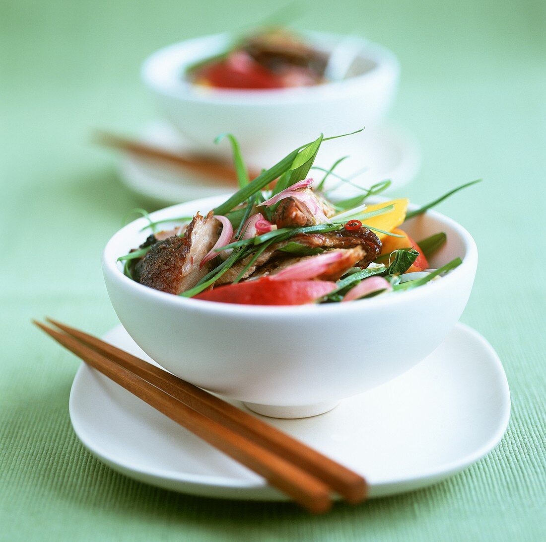 Chinesischer Salat mit Entenfleisch