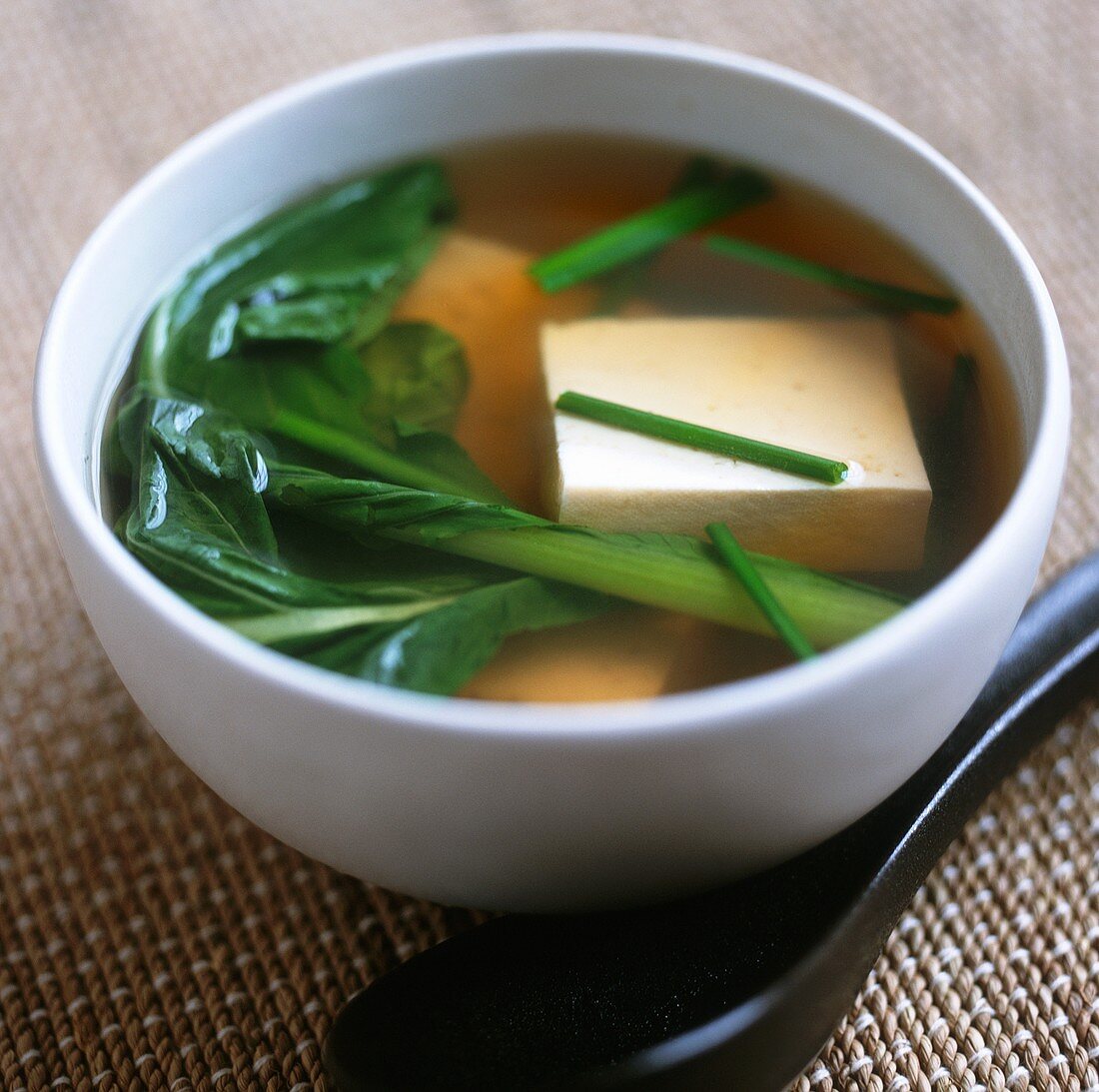 Miso soup with tofu and vegetables