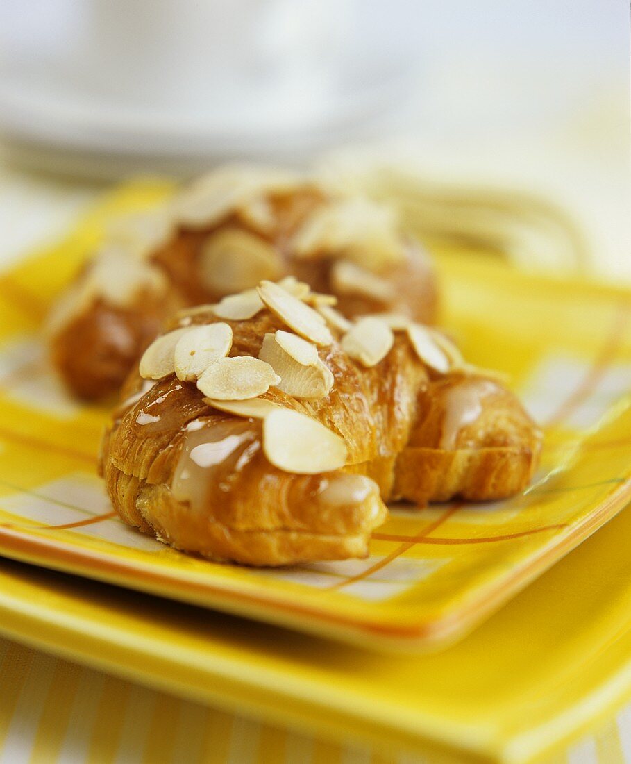 Croissants with honey and almonds