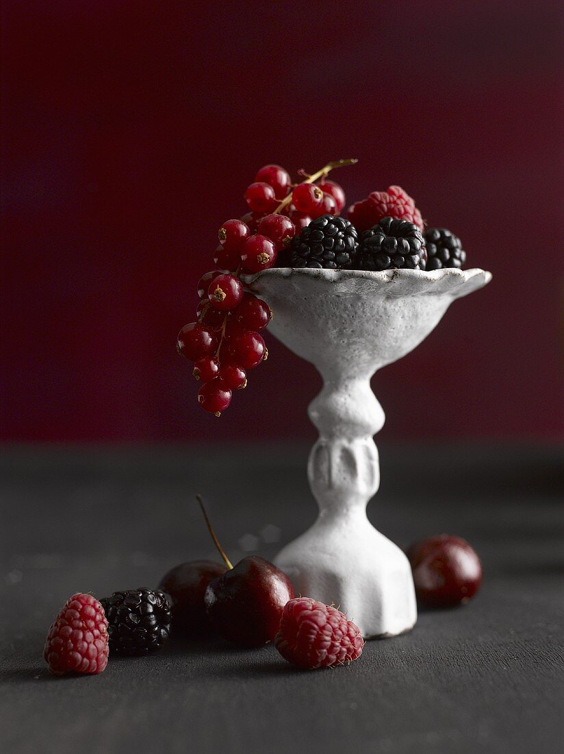 Berries on a mini cake stand