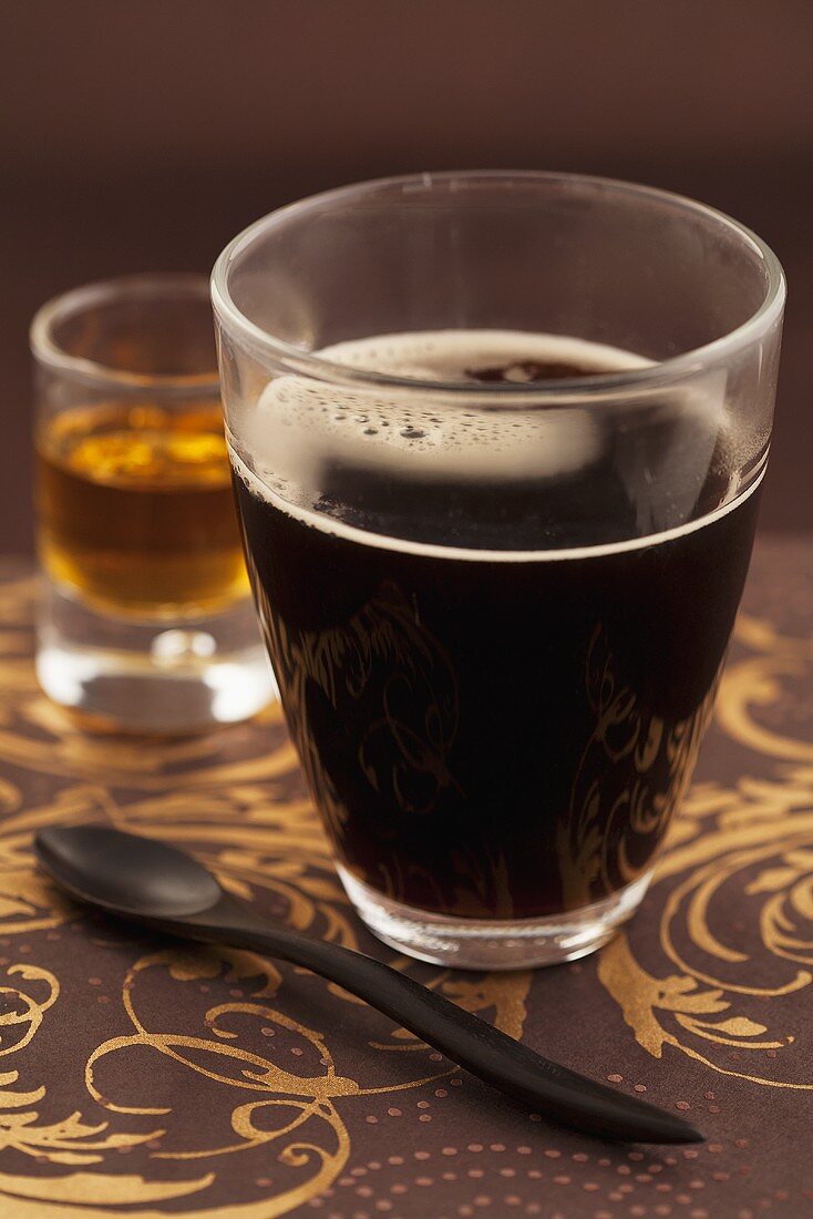 Black coffee with rum