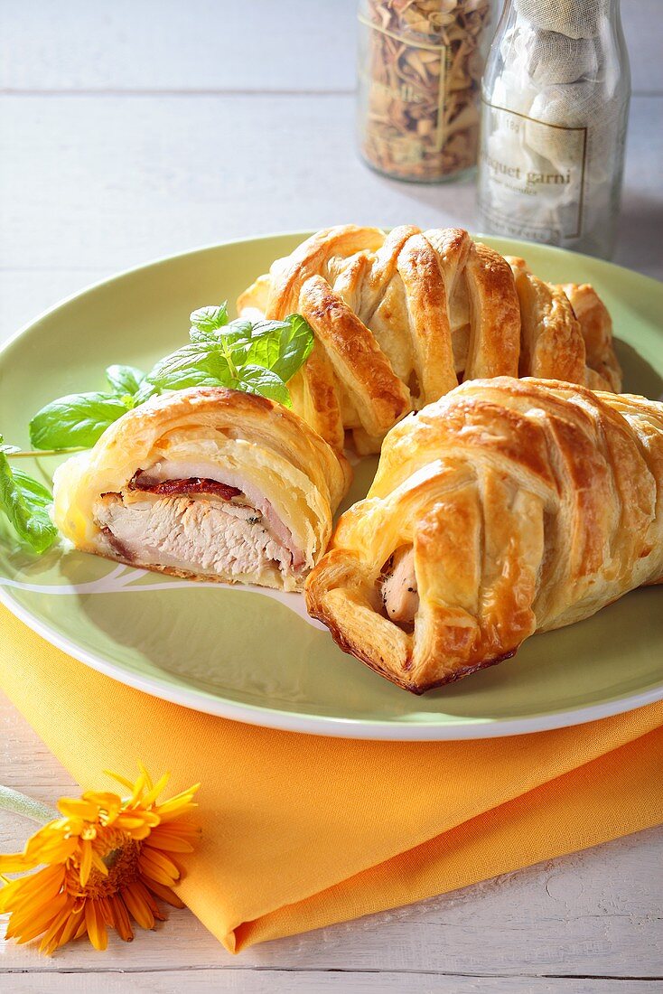 Chicken breast in puff pastry