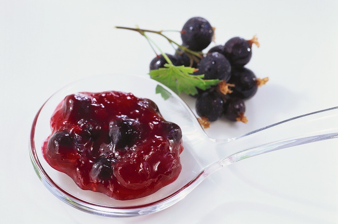 A spoonful of blackcurrant jam