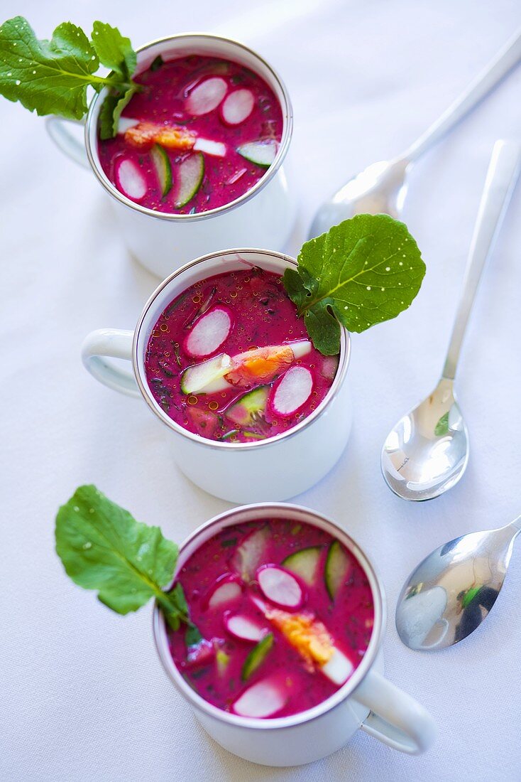 Chlodnik (Cold beetroot soup with egg, Poland)