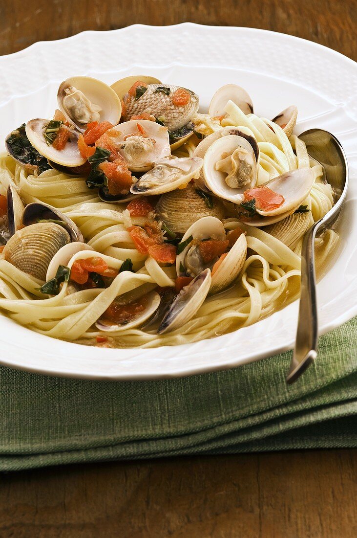 Ribbon pasta with clams