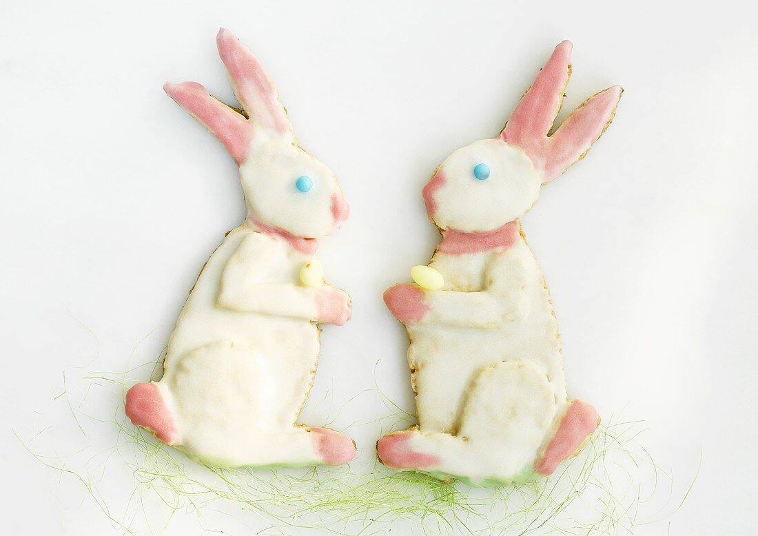 Two iced Easter Bunnies