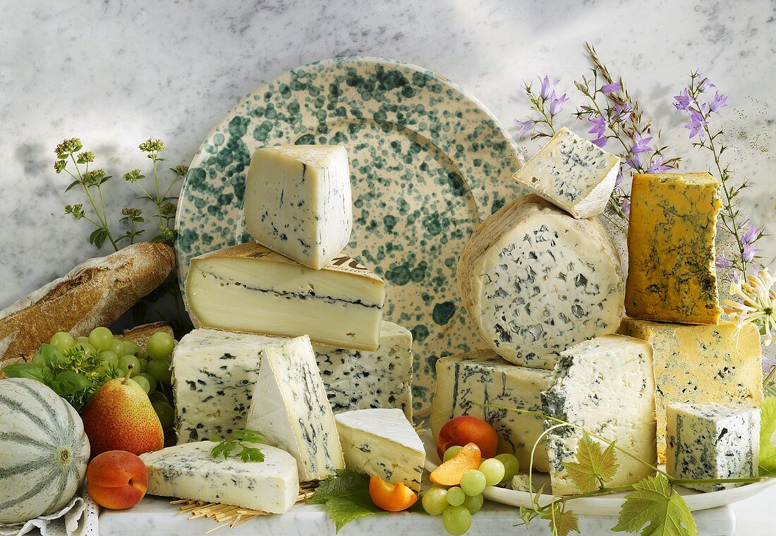 Various types of blue cheese