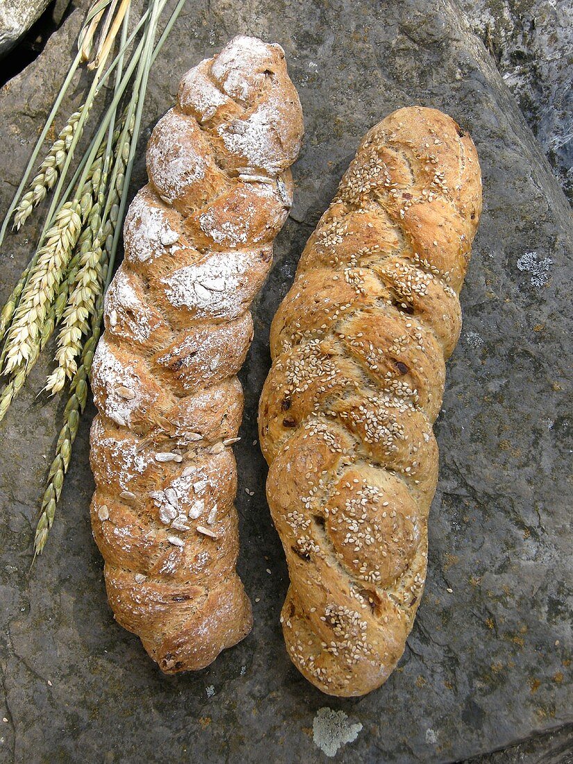 Sesame bread and sunflower bread