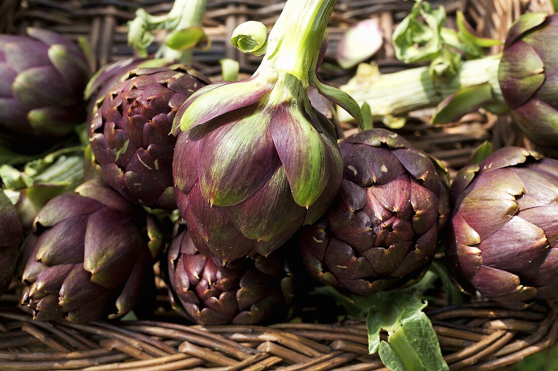 Artichokes in a basket