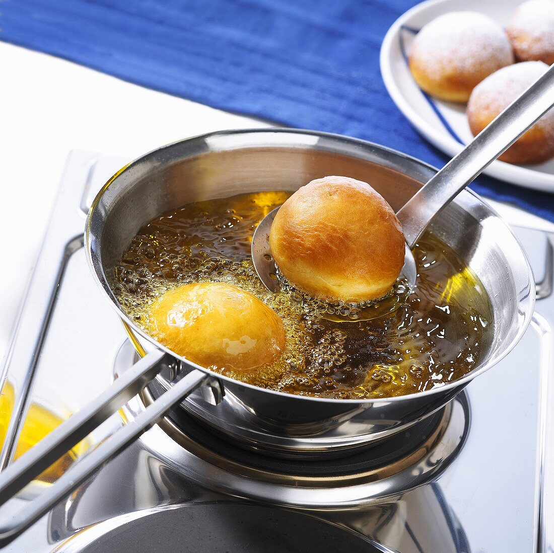 Frying doughnuts in rapeseed oil