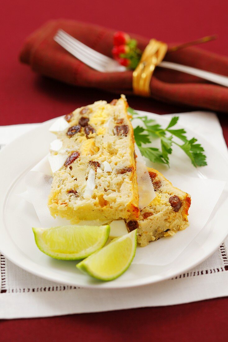 Fish pâté with raisins and egg