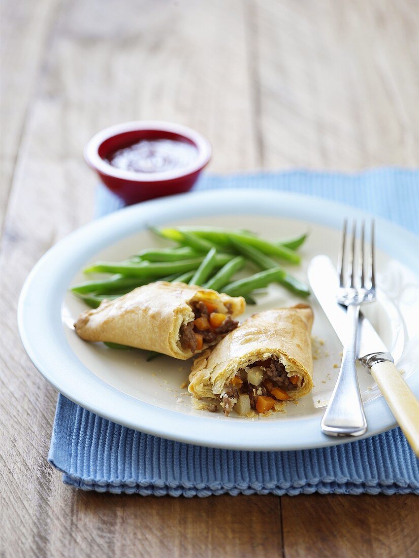 Pasty with green beans