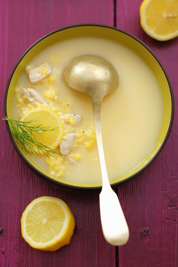 Greek lemon chicken soup