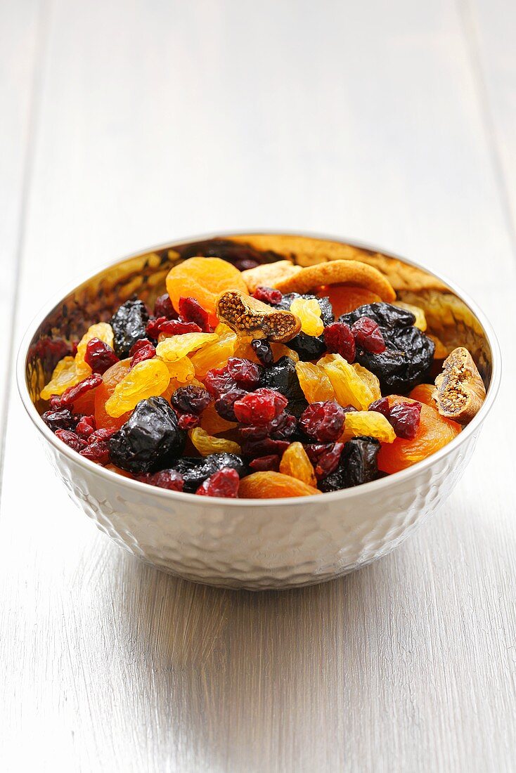 Dried fruit and dried berries in a bowl