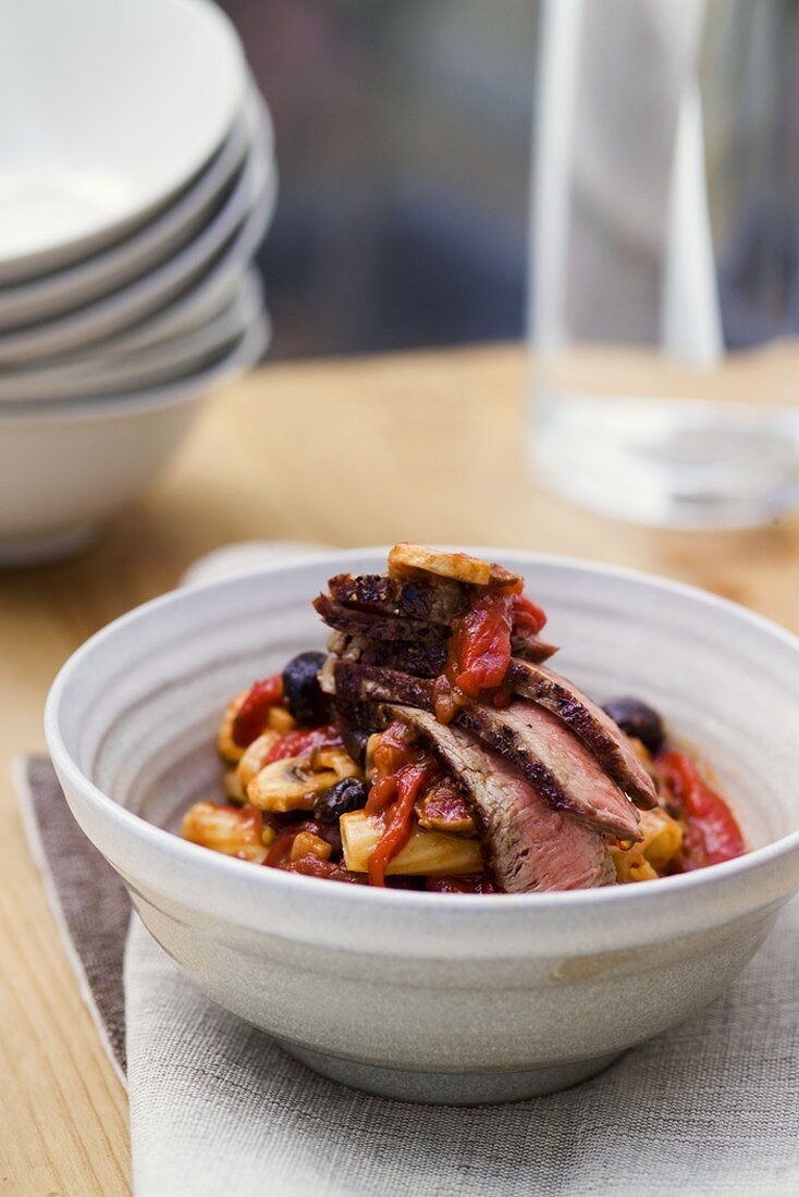 Steak Cacciatore mit Rigatoni