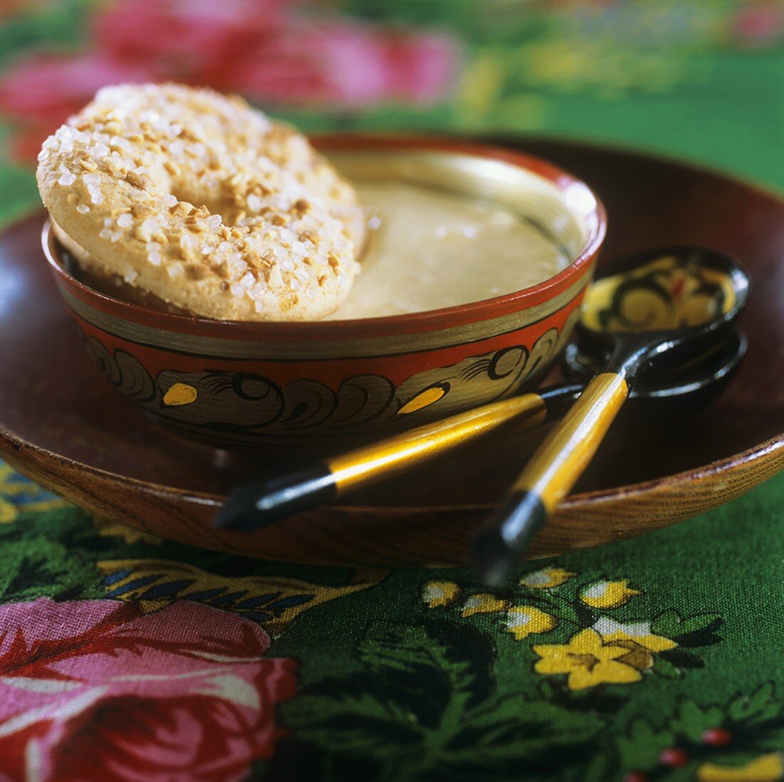 Almond biscuit with custard