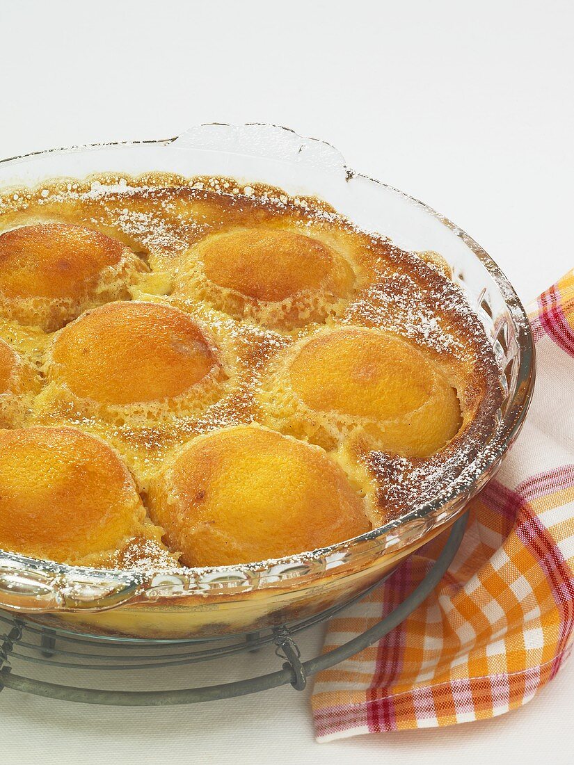 Baked apricot pudding