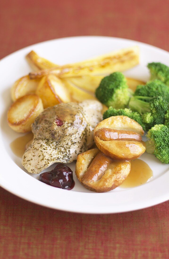 Turkey breast with broccoli and potatoes