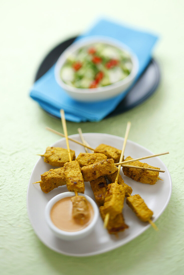 Schweinefleisch-Sate mit Dip