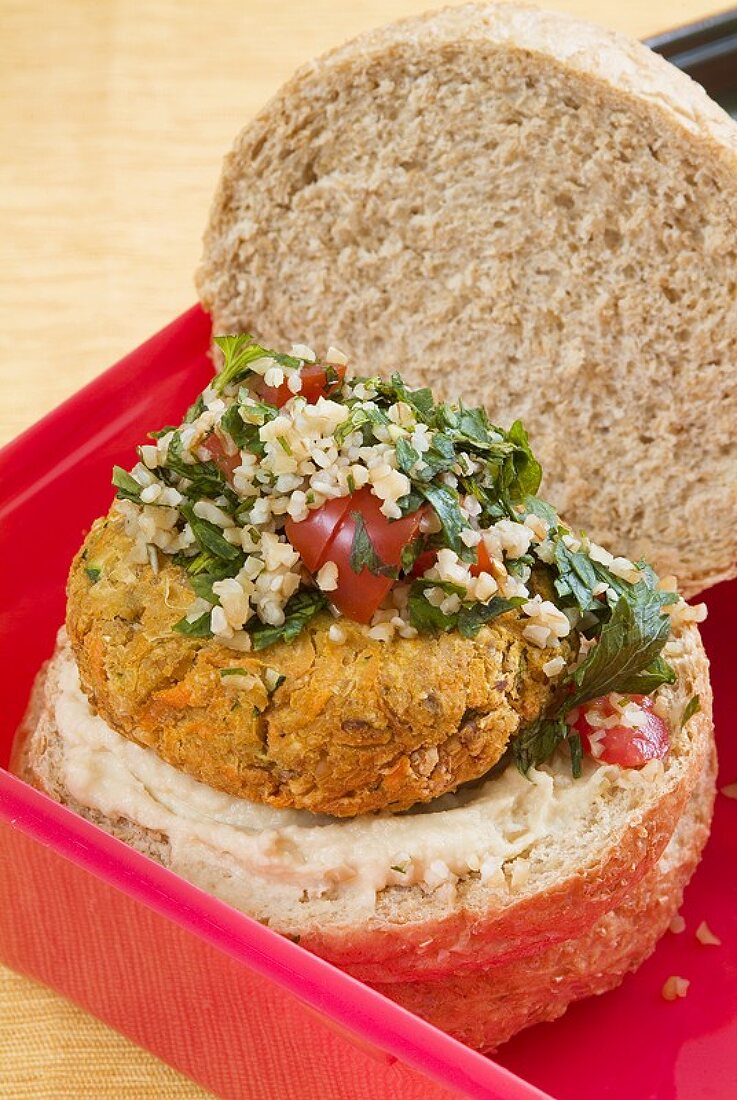 Chicken and vegetable burger