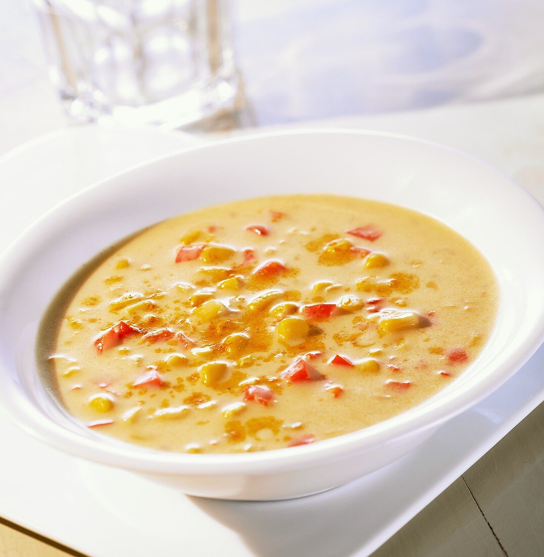 Corn chowder (Creamy corn soup, USA)