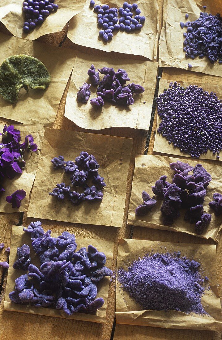 Candied violets and violet sugar