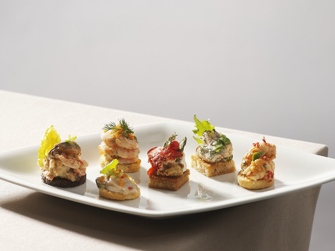 Seafood canapés